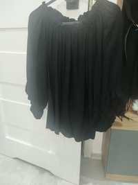 Czarna bluzka H&M jak nowa szerokie rękawy hiszpanka XS 34 s 36