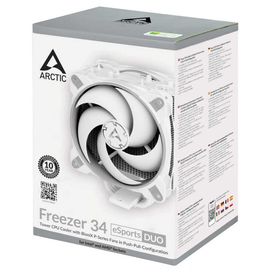 Białe chłodzenie komputerowe Arctic Freezer 34 eSports Duo