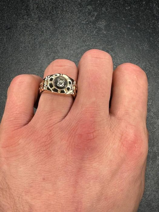 Печатка rolex мужская золотая с бриллиантом 20,5 размер оригинал