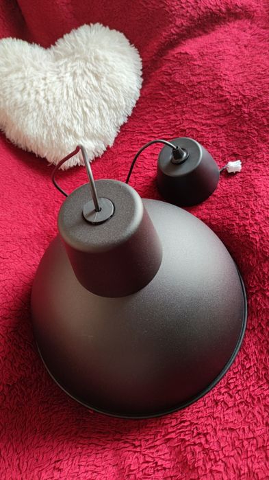 Lampa wisząca sufitowa klosz czarny metalowy IKEA Skurup