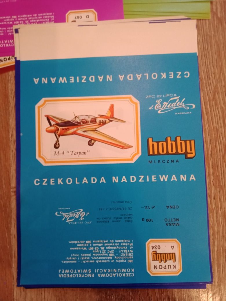 Opakowanie czekolada Hobby Wedel, PRL NOWE