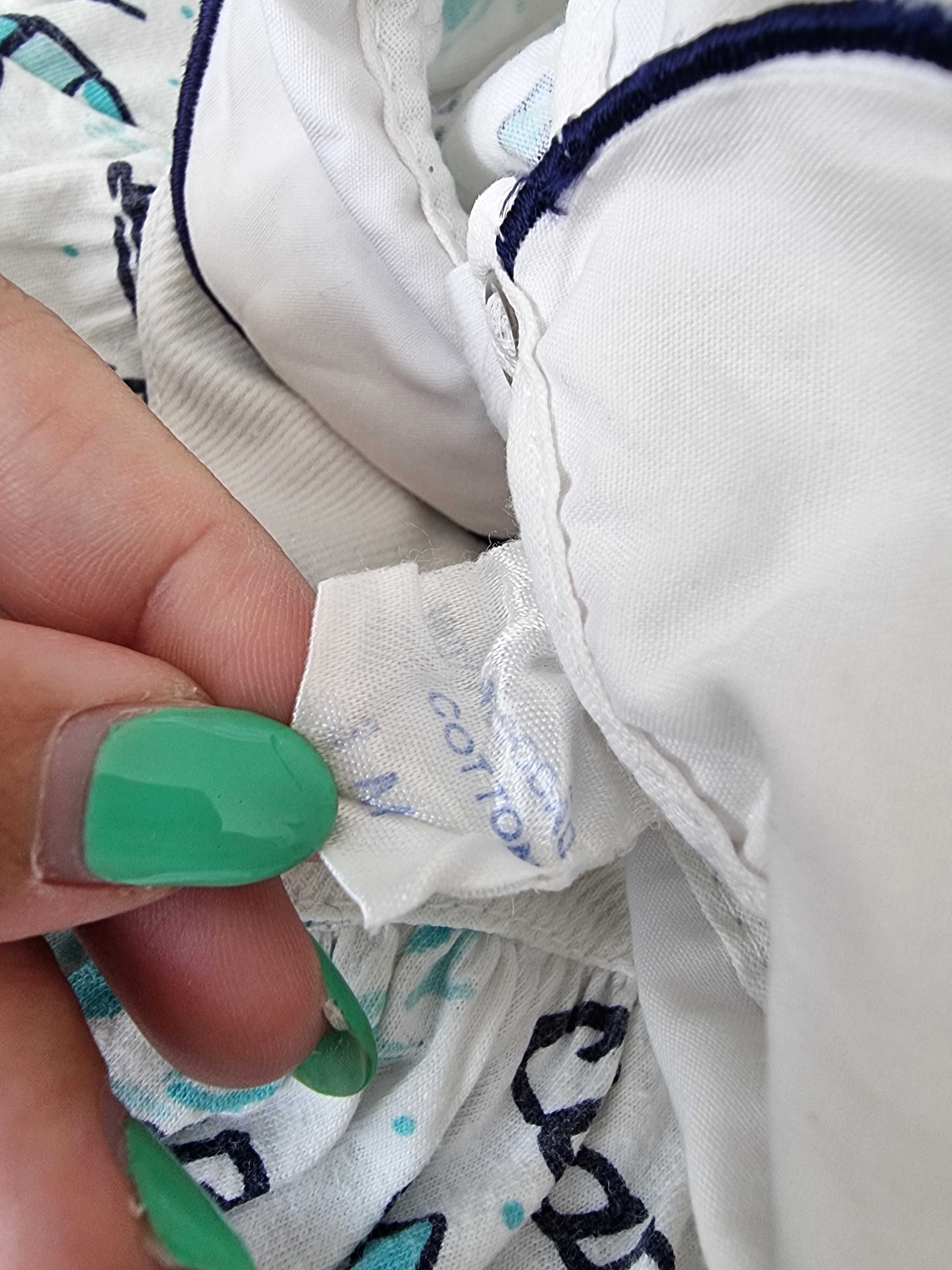 Romper branco com motivos náuticos 100% algodão, 3 meses