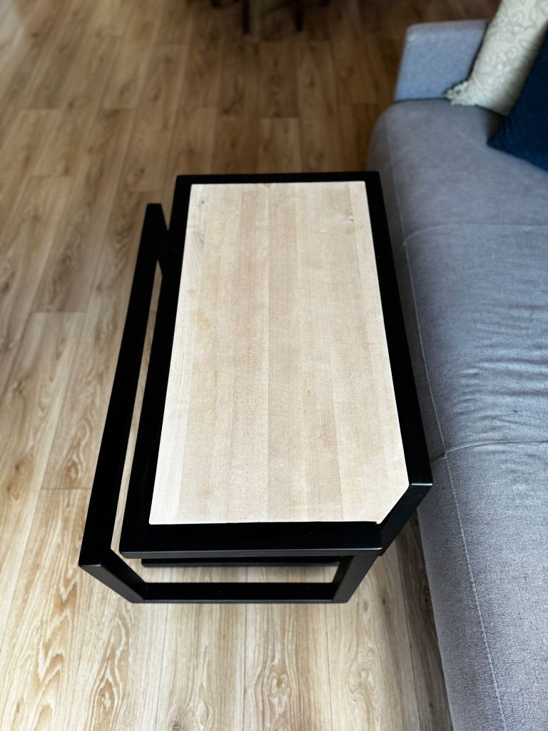 Stylowy loftowy stolik kawowy – czarny, 100x59x59 cm
Stylowy loftowy s
