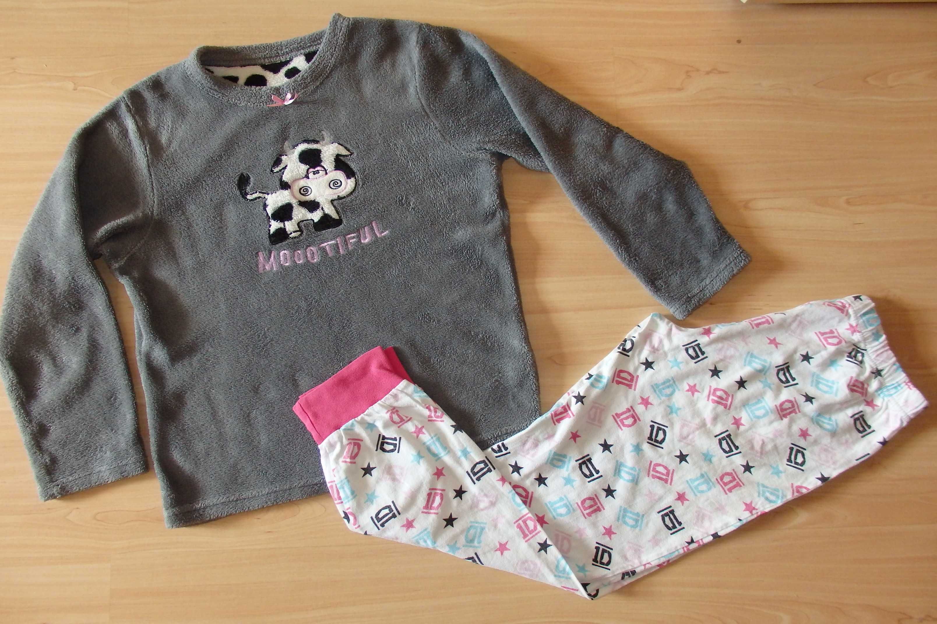Ciepła polarowa piżamka PRIMARK 146-152 dla dziewczynki pidżama 2-cz