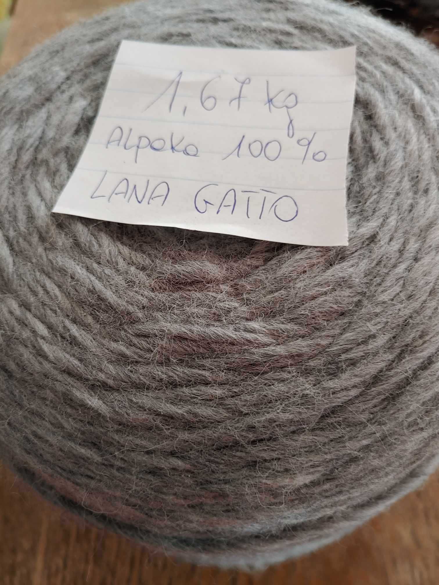 Włóczka wełna 100% alpaka LANA GATTO 1,67kg