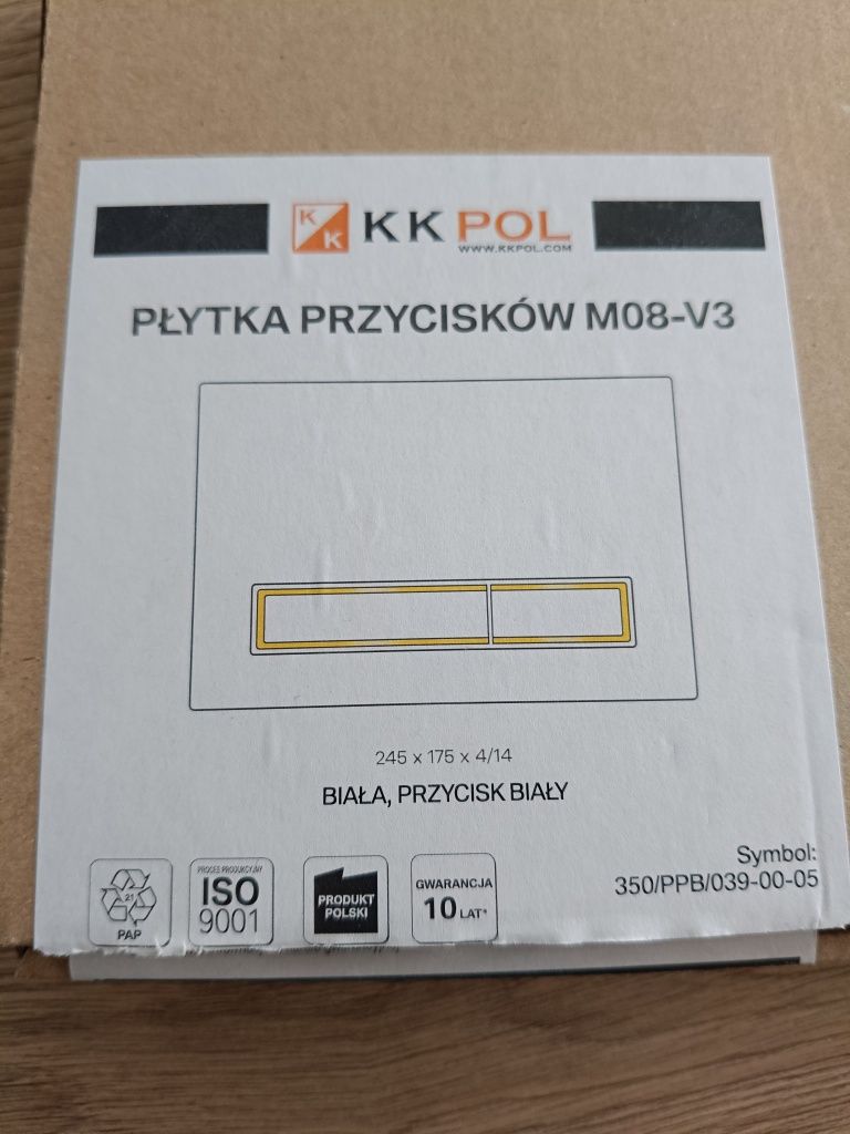 Przycisk do stelaży WC podwójny KK-Pol M08 V3 biał