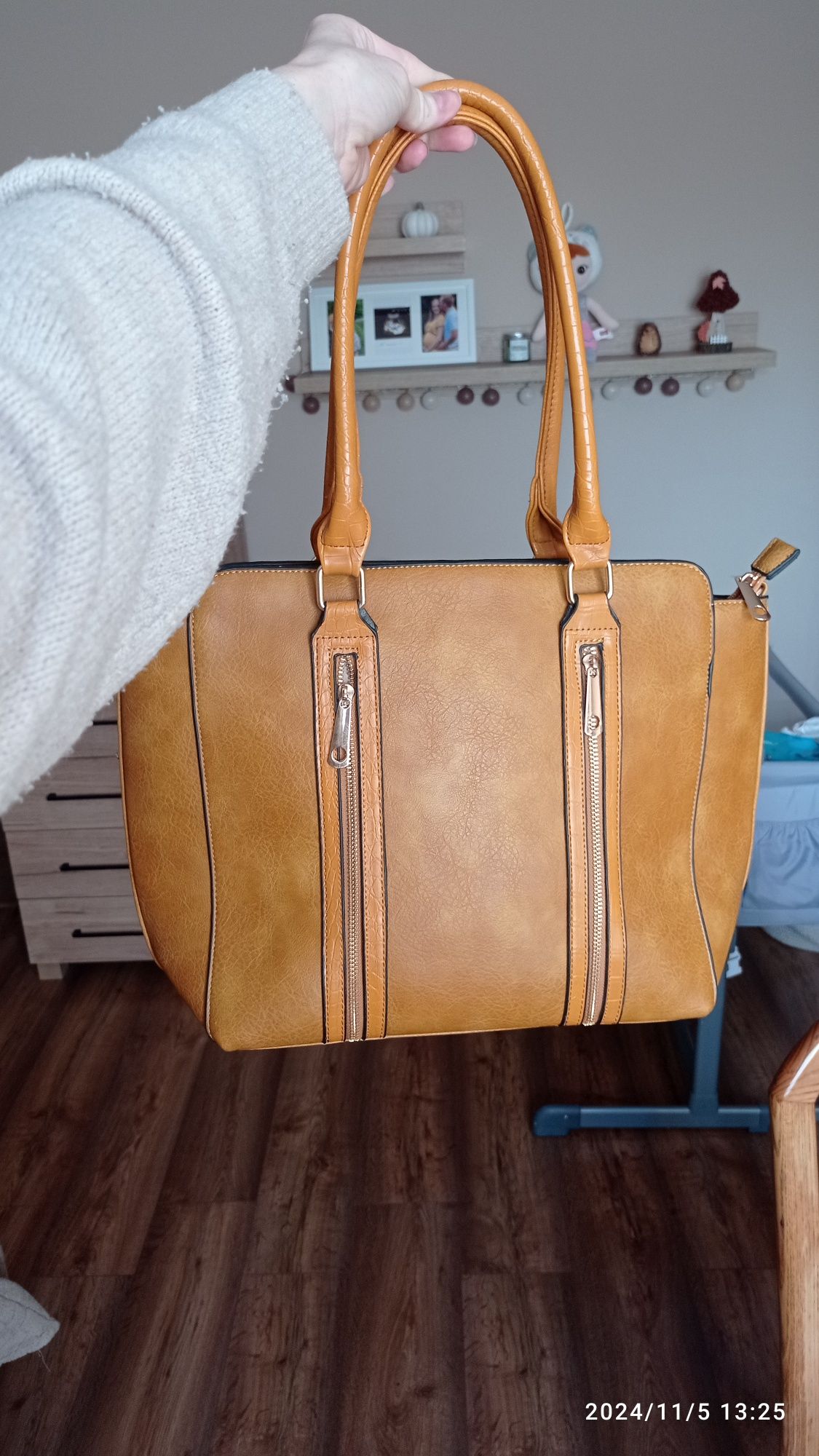 Nowa elegancka torba musztardowa