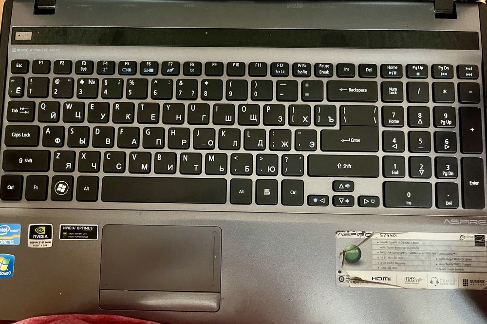 Acer Aspire 5755G i5-2430M GT540M  8DDR3 HDD1Tb