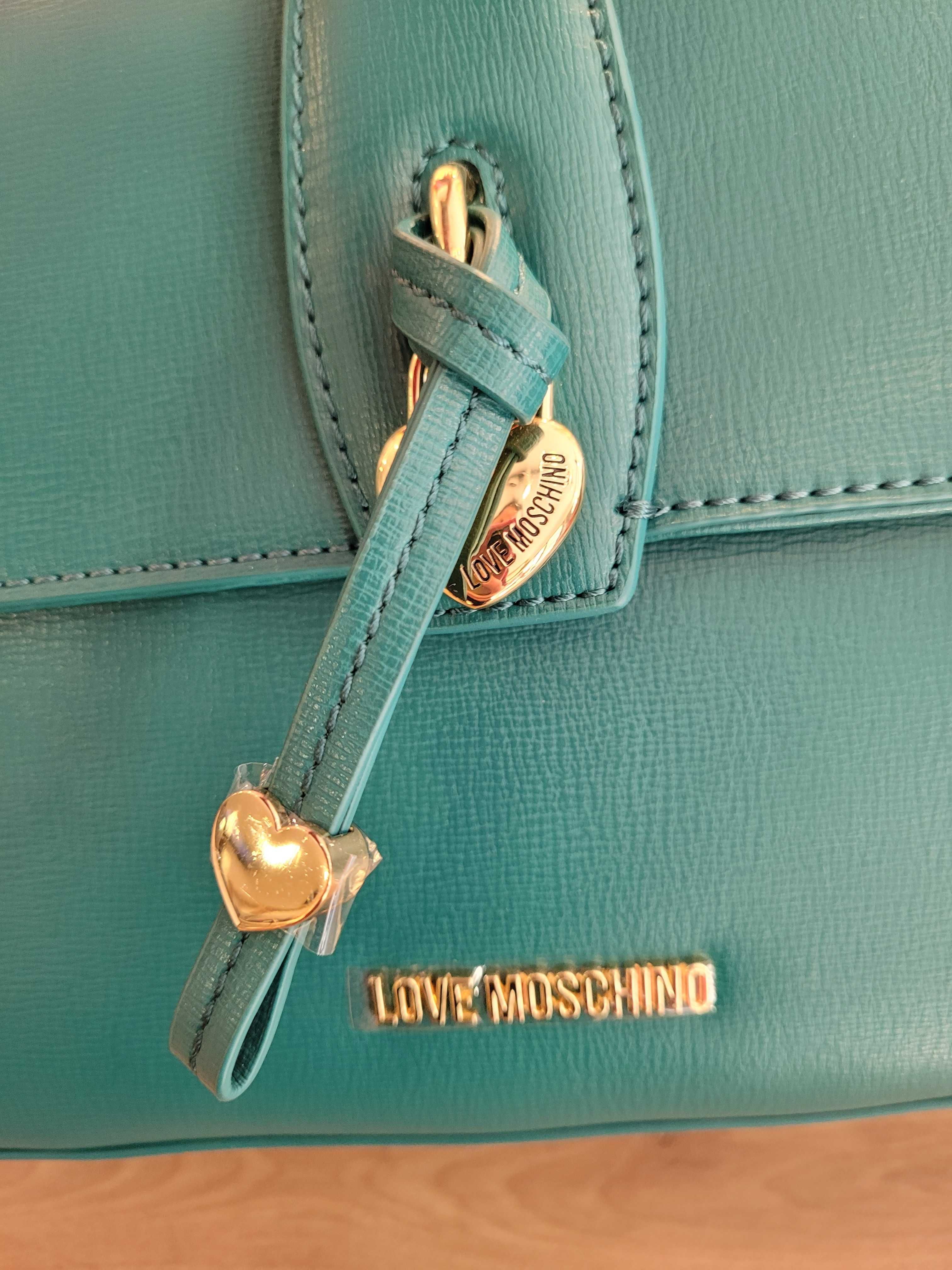 Love Moschino Torebka kuferek butelkowa zieleń