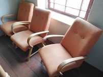 Fotele Halabala Czechosłowacja Art Deco 3 szt