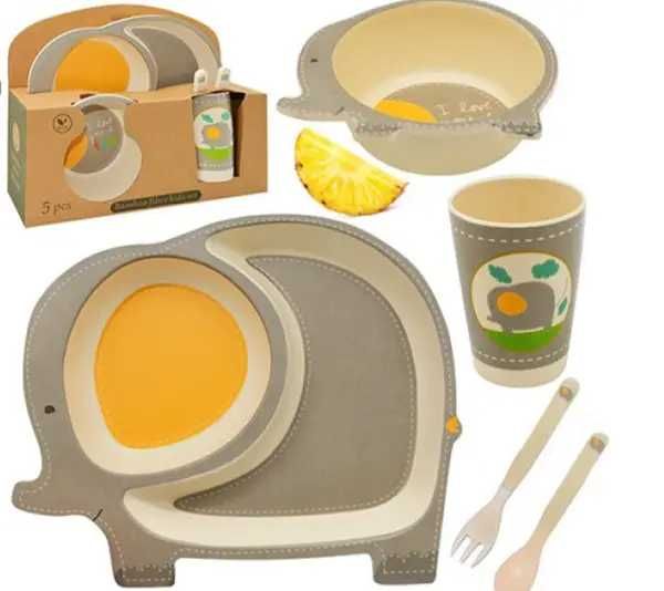 ЕКО Для кормления детей набор посуды бамбуковый 5 предметов