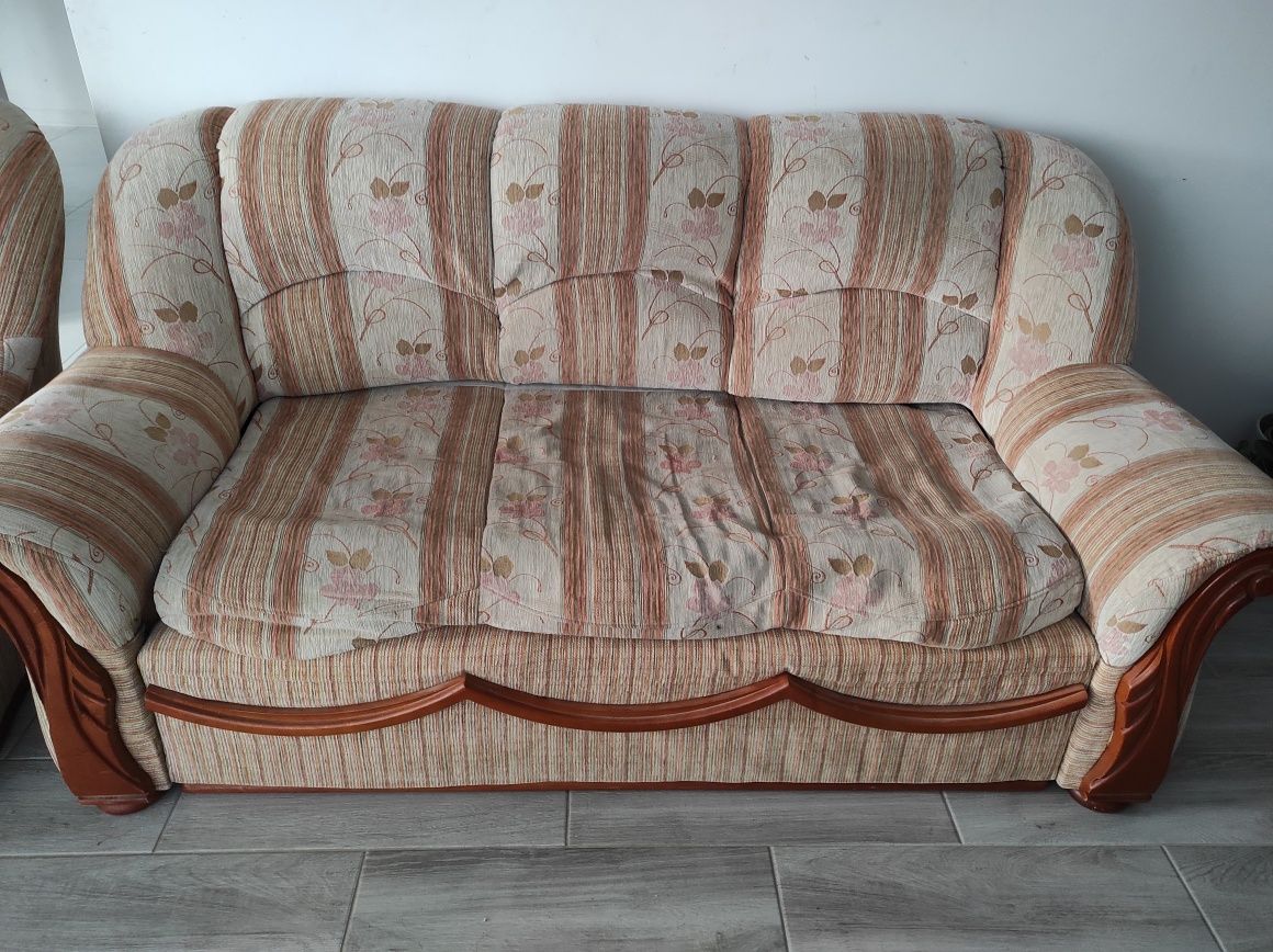 Zestaw, komplet wypoczynkowy, kanapa rozkładana, sofa, fotel