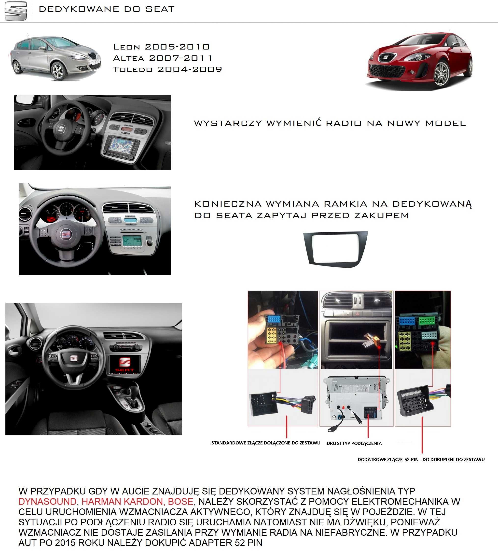 Radio GPS Android 12 Seat Leon, Alhambra, Altea Toledo 2GB 64GB