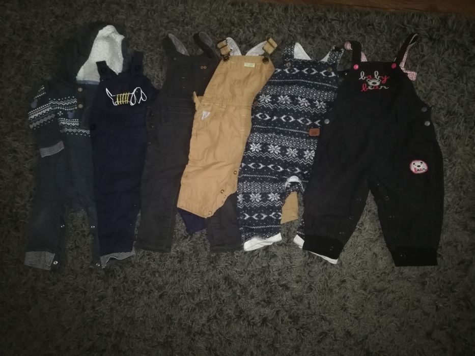Paczka ubrań dla chłopaka 68-74 spodnie ogrodniczki koszule