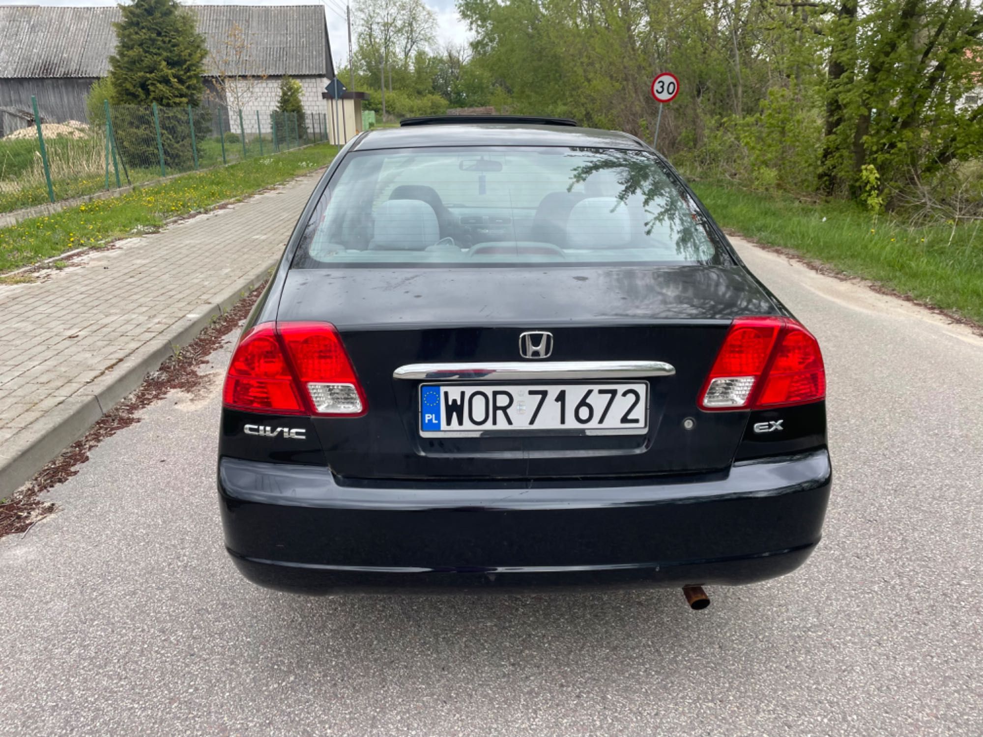 Honda Civic 1,7 Vtec 2003r Klima Alu Czarna opłaty 08/2024