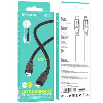 Borofone Kabel BX81 Goodway - Typ C na Lightning - PD 20W 1 metr czarn