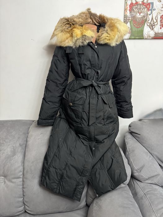 Пальто пуховик з натуральним хутром