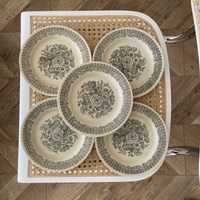 Komplet talerzy deserowych stare talerze vintage antyk ceramika