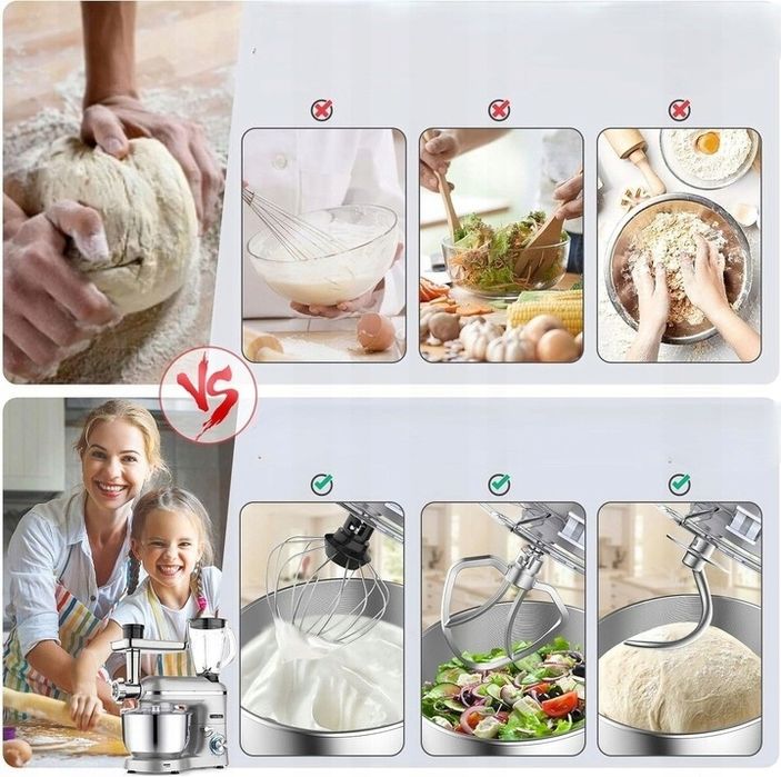 Robot kuchenny planetarny  Homlee SM-1518BM 1800 W srebrny/szary