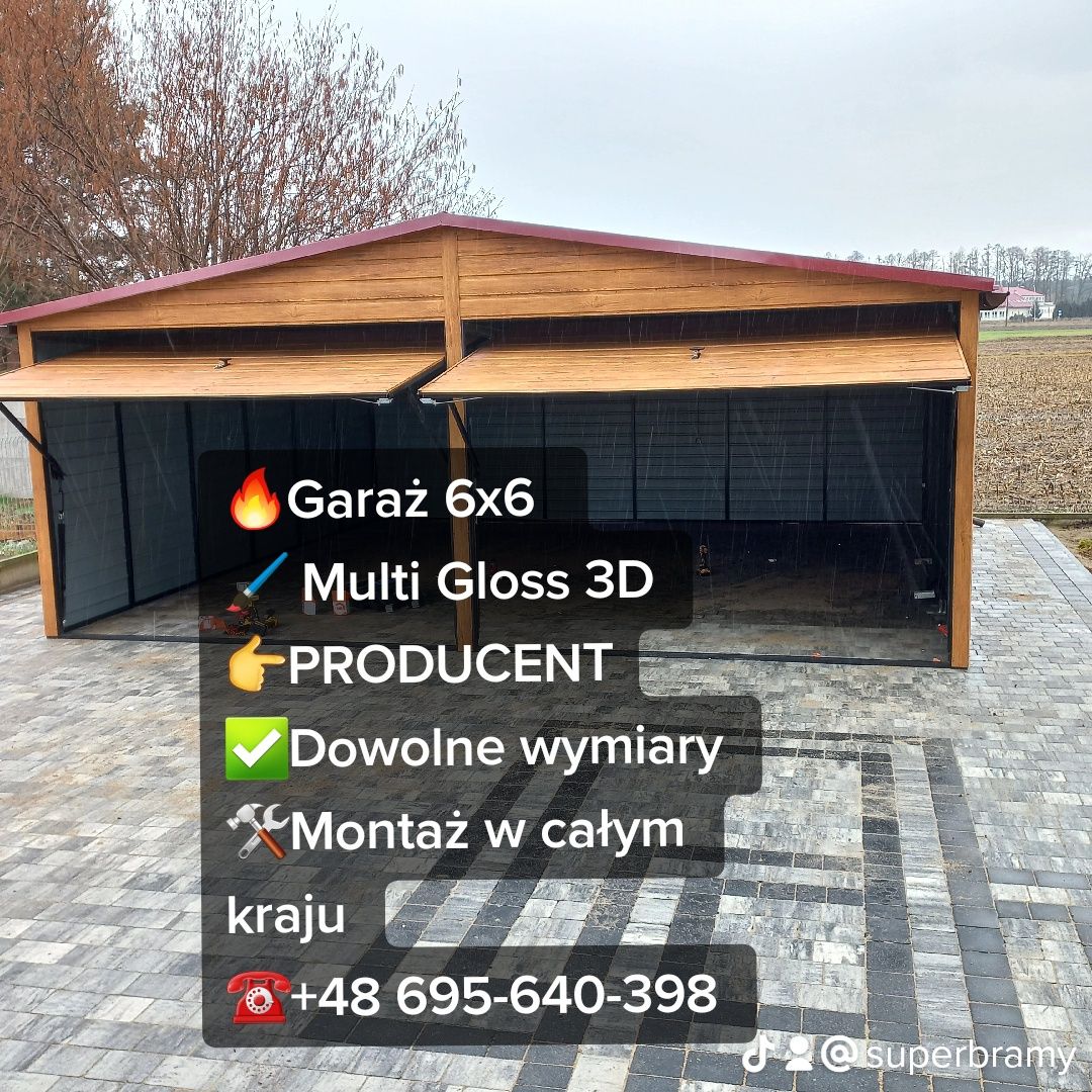 Garaż 7.50x6 dwuspad profile zamknięte Garaże pod każdy wymiar