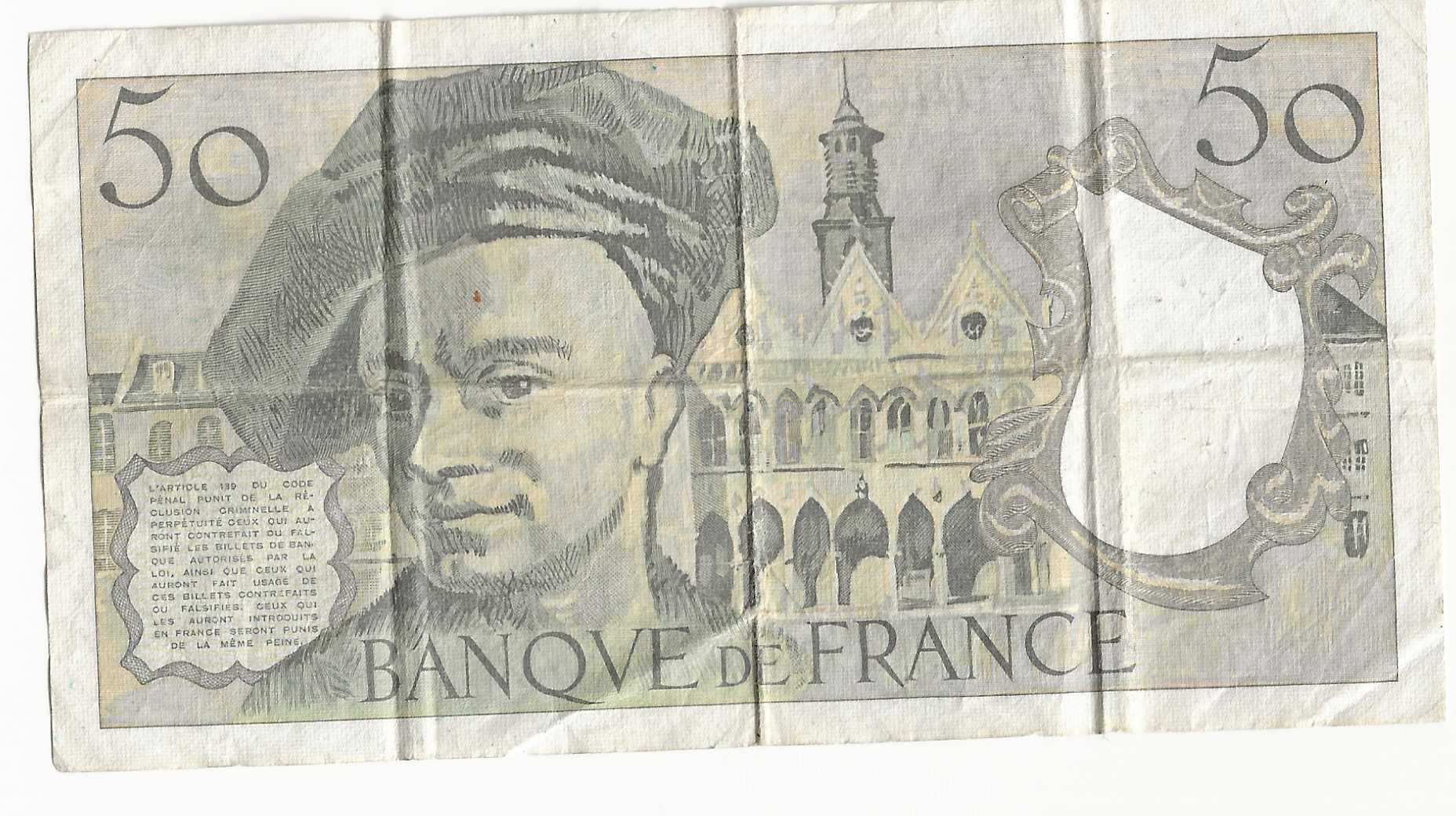 Nota de 50 Francos franceses de 1989