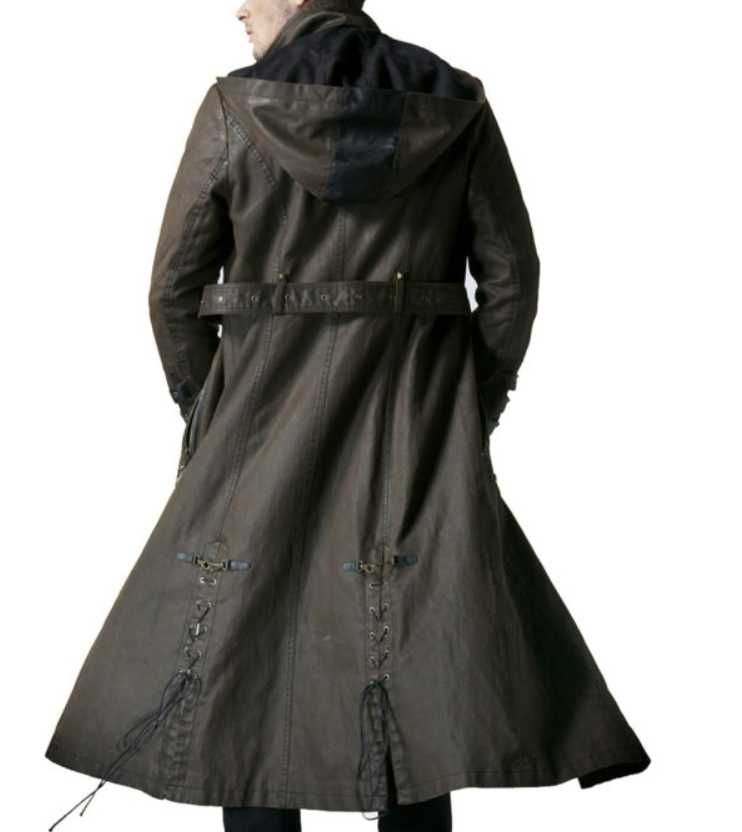 Плащ PUNK RAVE Steampunk Vintage Metallic Stylish Hooded Long Coat