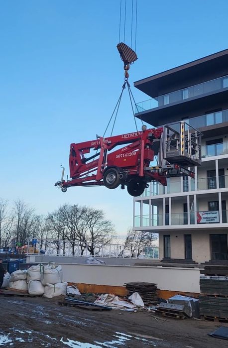 Podnośnik koszowy na przyczepie wynajem na doby