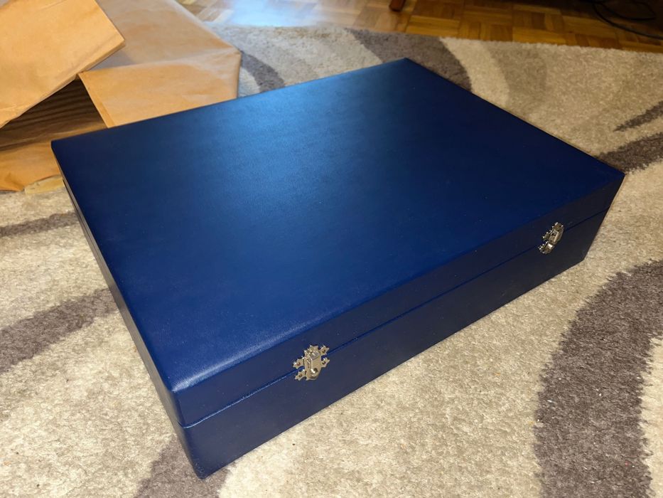 HEFRA - Kaseta/pudelko na sztućce 81 szt.Oryginalne.NOWE!Drewno