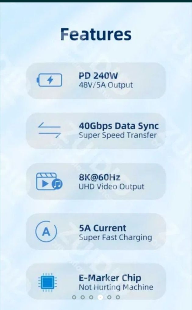 Кабель USB4.0 40 Гбит/с Туpe C к C PD3.1 240 BT