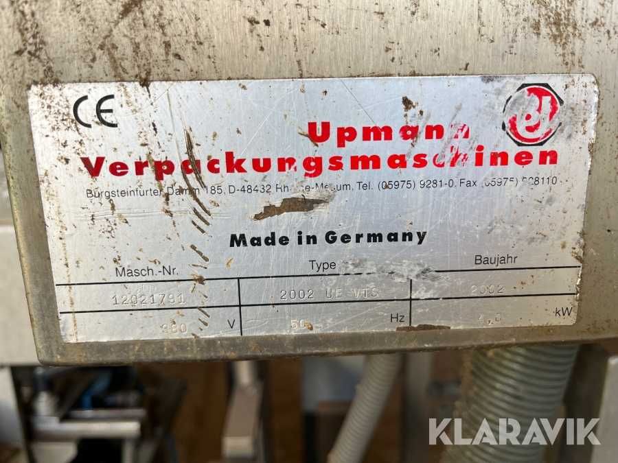 Pakowaczka Upmann Upmatic 2002 UE VTS 0,5-5kg marchew warzywa 30/min
