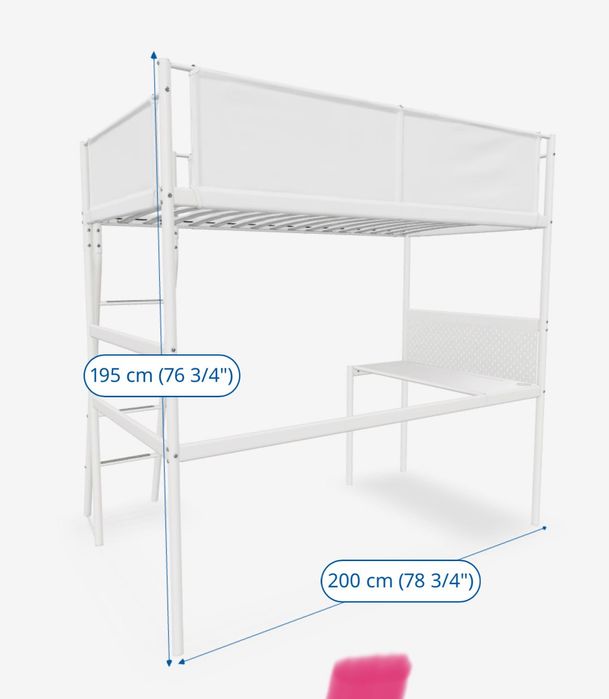 Cama de criança com secretaria