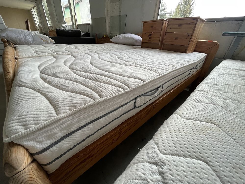 Piękne sosnowe łóżko 180x200 cm szafeczki nocne materace komplet dowóz