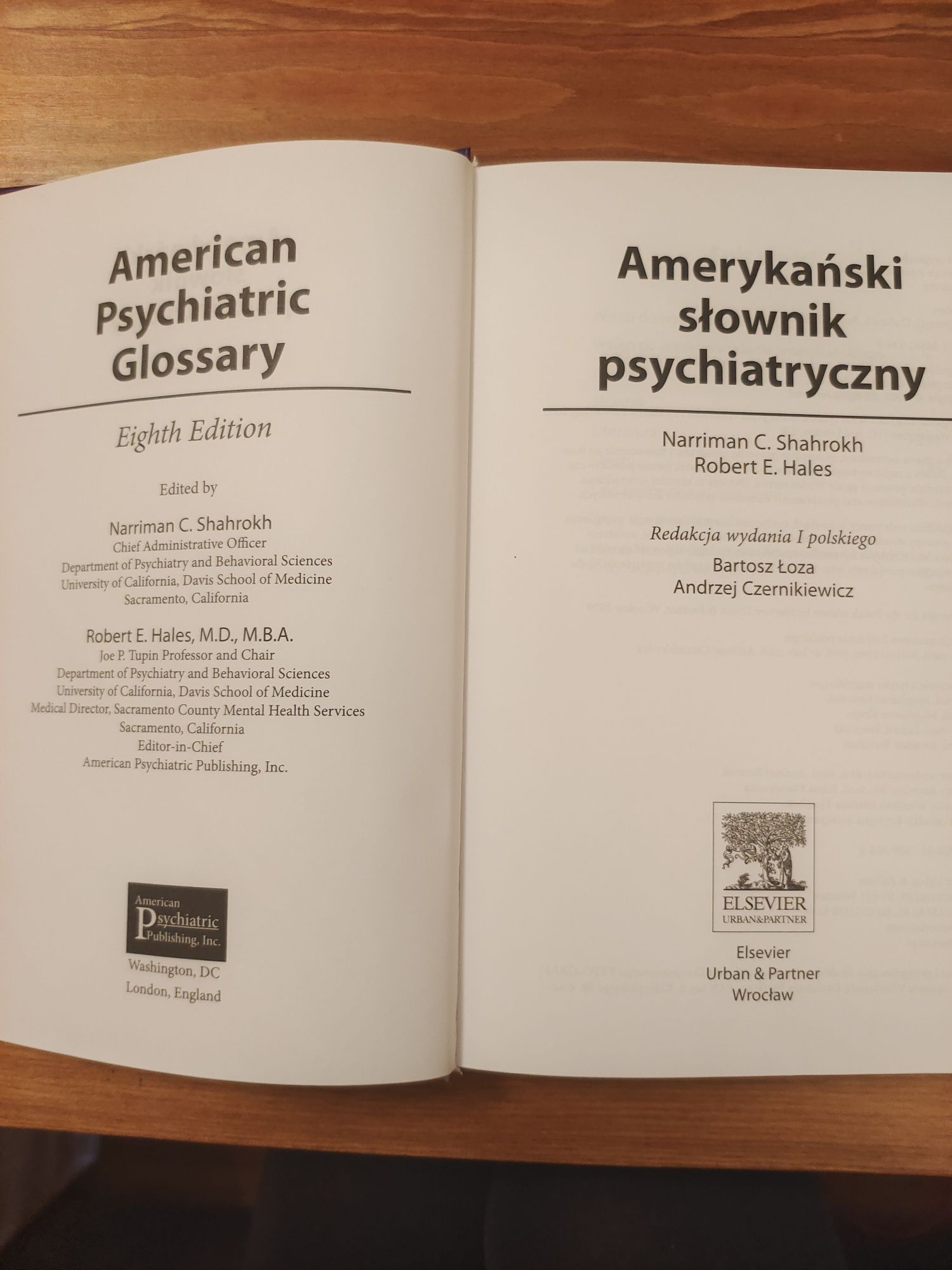 Amerykański słownik psychiatryczny N. C. Shahrokh, R. E. Hales