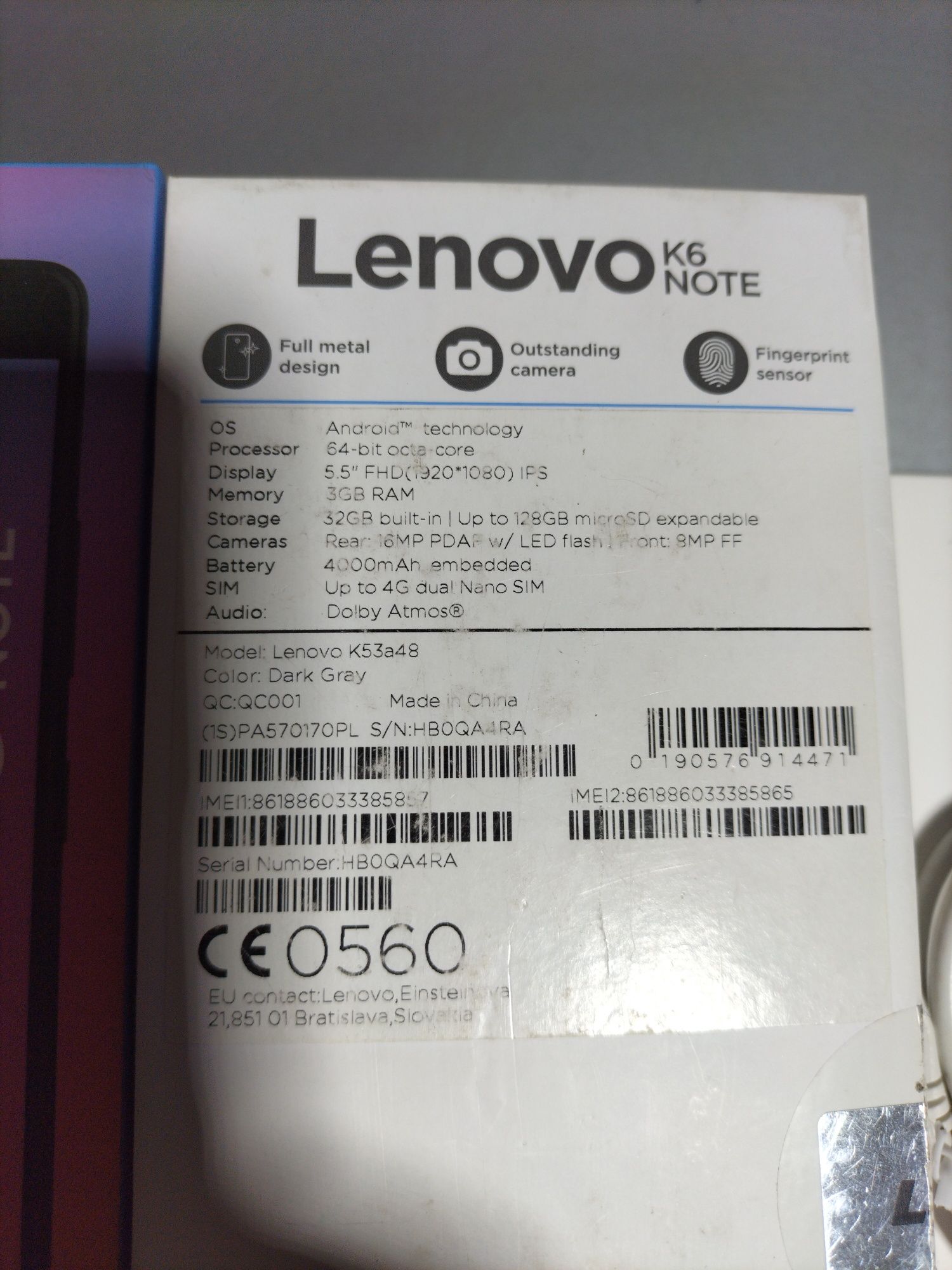 Telefon, Lenovo,K6 note