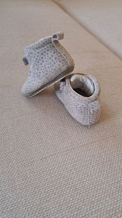 Botki skórzane  zamszowe szare 21 dla dziewczynki