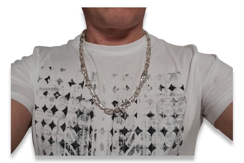 Srebrny łańcuszek królewski 925 Unikat 118g ZASTRZEŻONY WZÓR cc053s