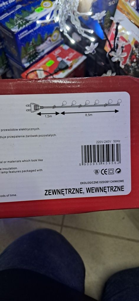 Lampki choinkowe światełka kule bombki kolorowe ozdobne kulki led