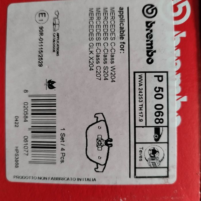 Brembo pastilhas P50067 e P50068 Mercedes Benz