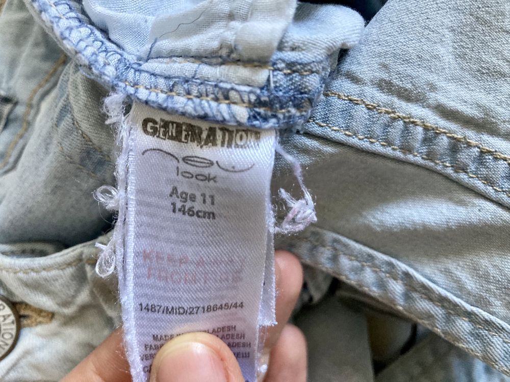 Ogrodniczki krótkie jeans  jeansowe dżinsowe 134