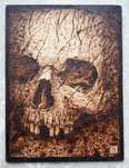 woodburning wypalanka wypalone w drewnie Rudziński skull czacha SZTUKA
