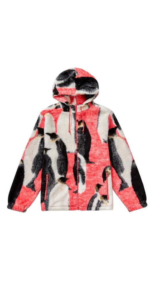 Supreme Penguins Hooded Fleece зипка zip худи свитшот шерпа тедди