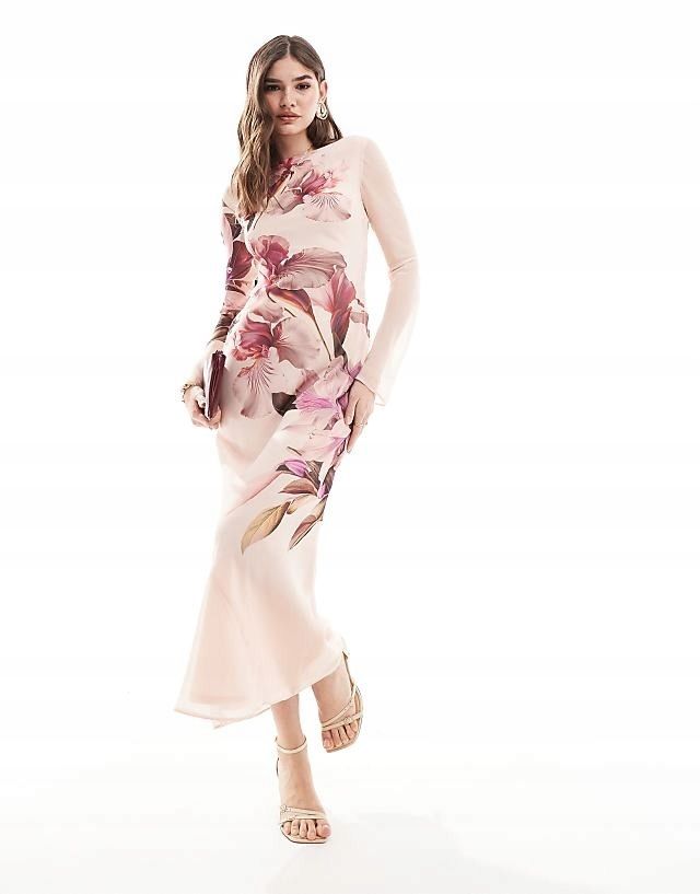 Asos Design 44 Xxl Sukienka W Kwiaty Multi H17846