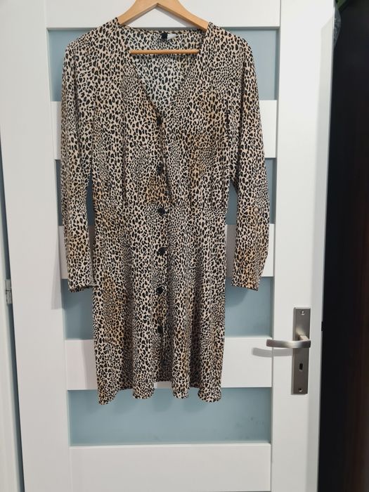 Sukienka panterka H&M rozmiar L