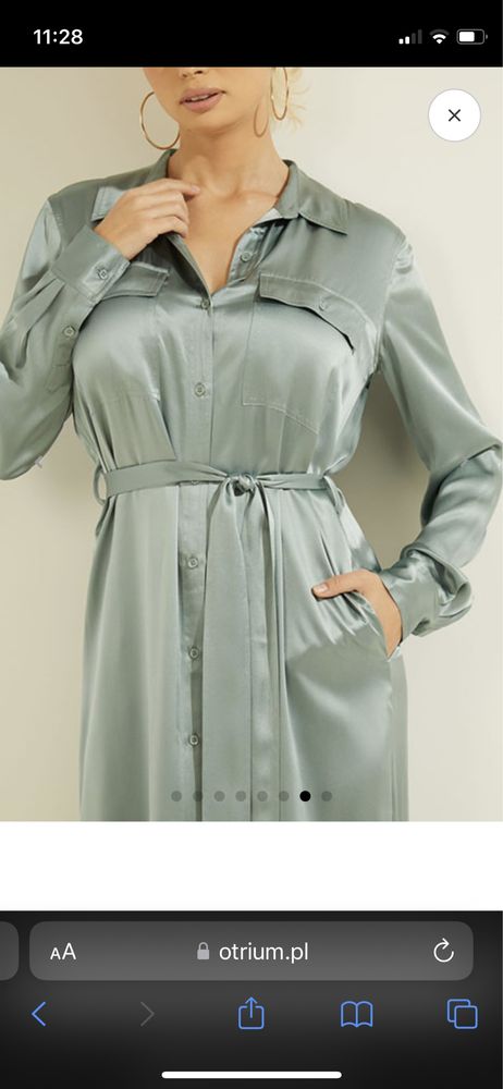 Marciano by Guess nowa jedwabna sukienka miętowa
