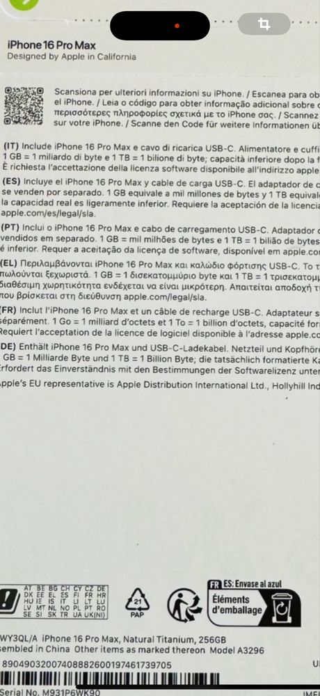 Iiphone 16 pro Max Titanium Natural Selado  .