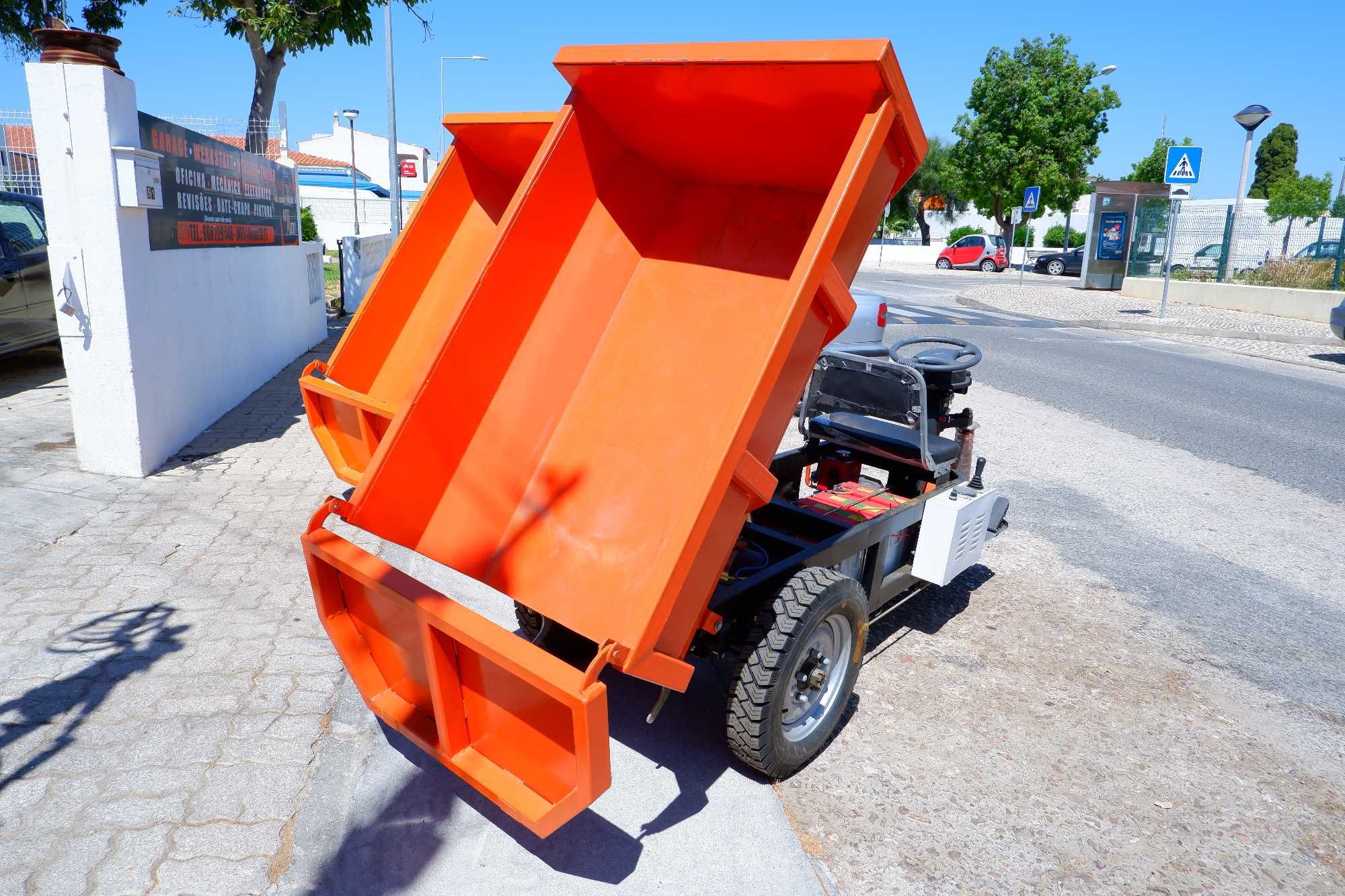 Mini dumper elétrico, 1 tonelada, autobasculante