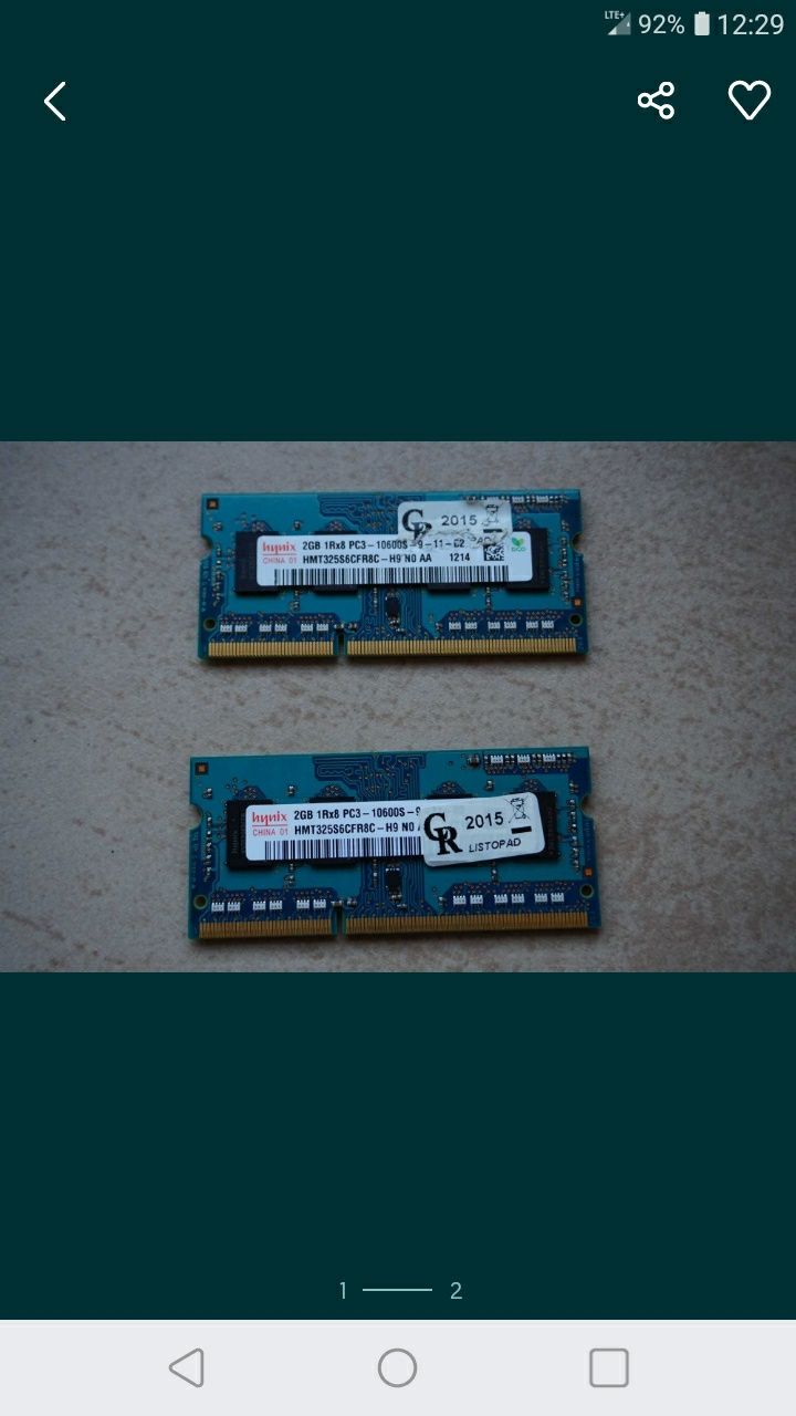 Pamięć Ram ddr3 pc3 8szt x 2GB pc3 samsung hynix 1600 laptop 16gb 1333