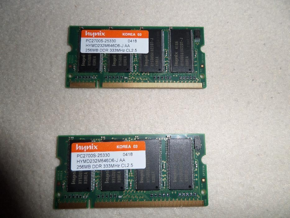 So dimm ddr 3x 256Mb 333 cl 2.5 para portátil