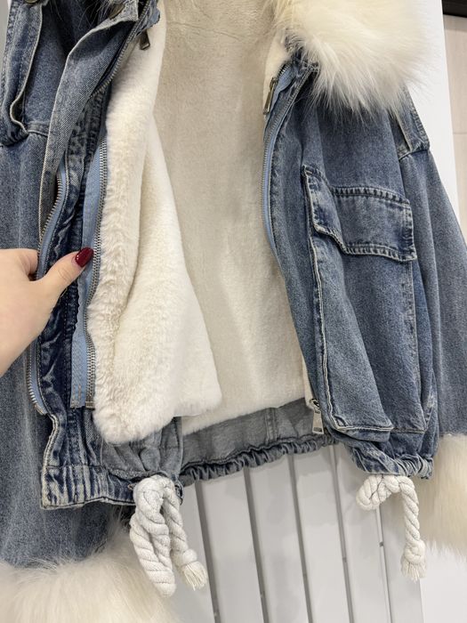 Джинсовая куртка с мехом женская куртка зимняя жіноча куртка