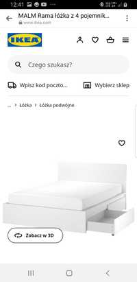 Łóżko ikea malm 200/220